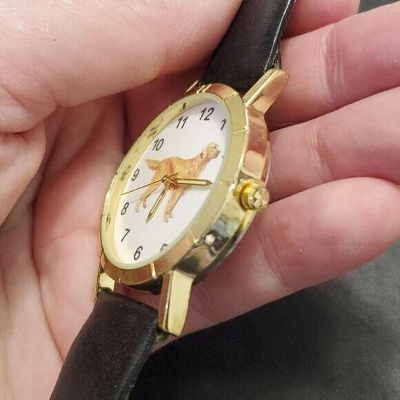 Gold tone golden retriever watch main image 10